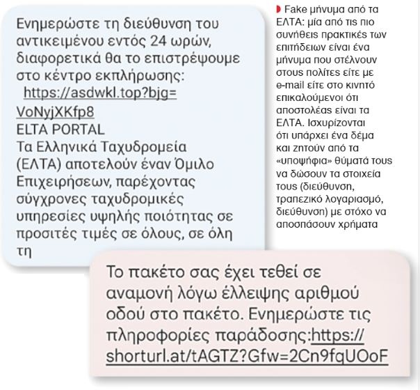 Απάτες στα ΕΛΤΑ
