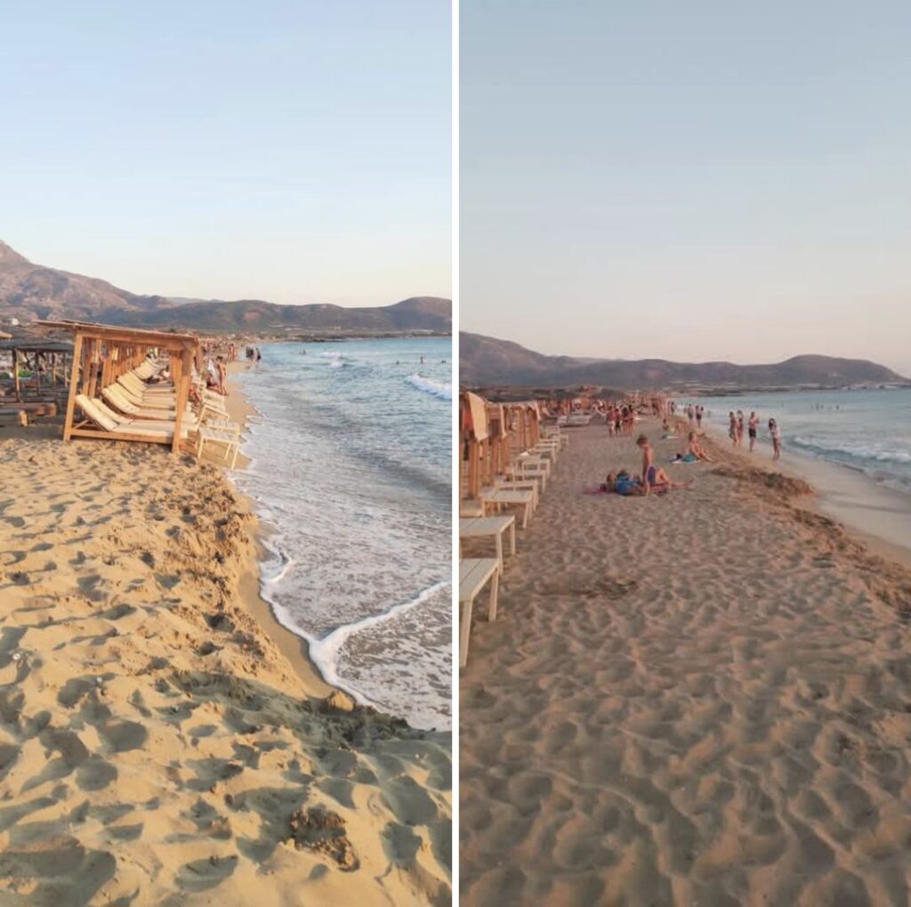 Ξαπλώστρες στην παραλία στα Φαλάσαρνα