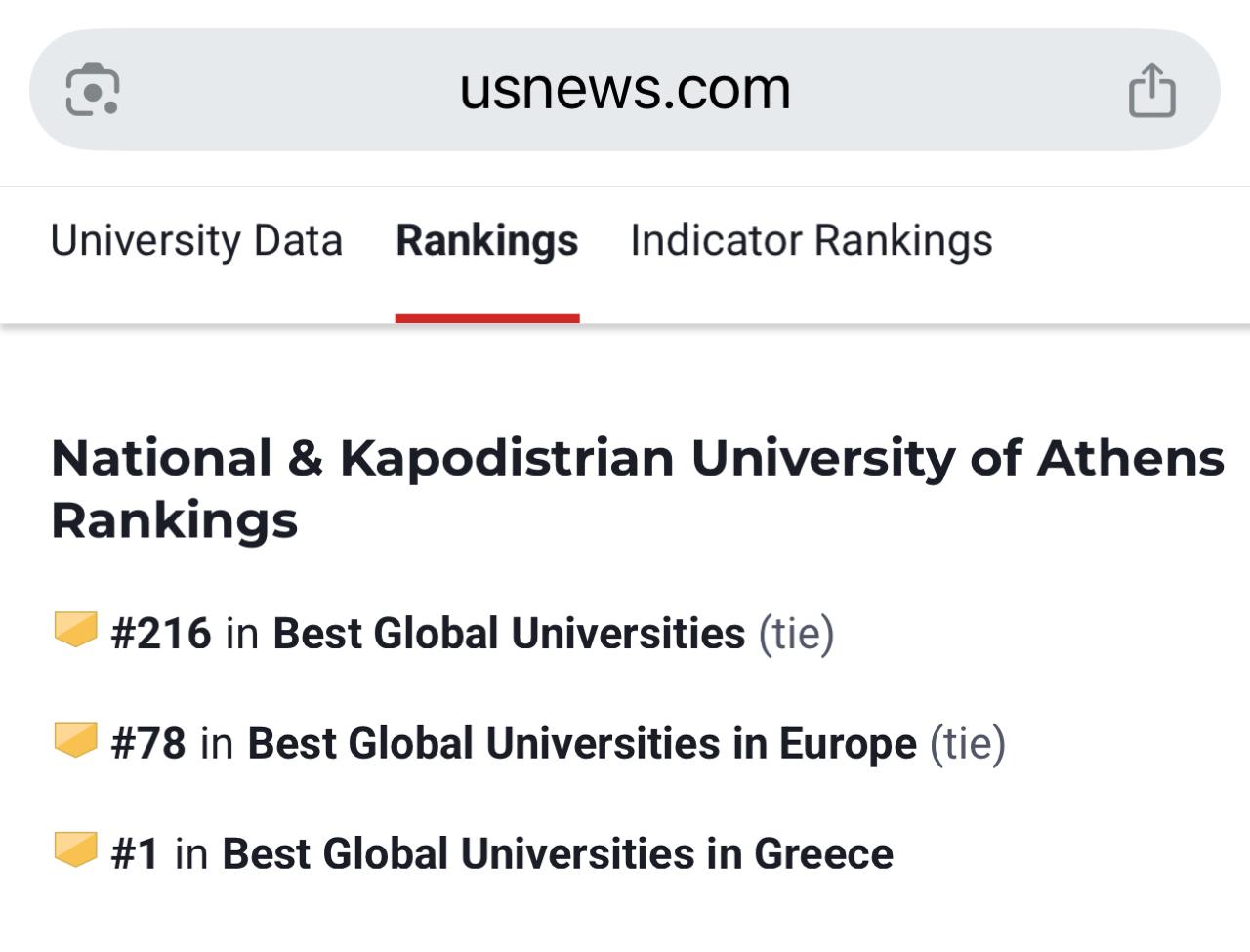 Το ΕΚΠΑ κορυφαίο Πανεπιστήμιο σε Ελλάδα και Κύπρο – Ανακοινώθηκαν οι διεθνείς κατατάξεις Times Higher Education Impact Rankings 2025 και US News Global University Ranking 2025-2026