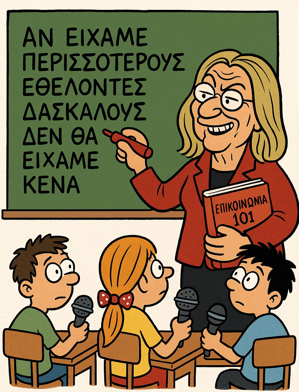 γελοιογραφία της βούλτεψη σε τάξη