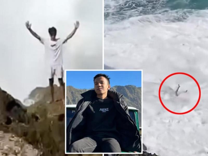Ινδονησία: Συγκλονιστικό βίντεο με τη στιγμή που τεράστιο κύμα καταπίνει 20χρονο τουρίστα 