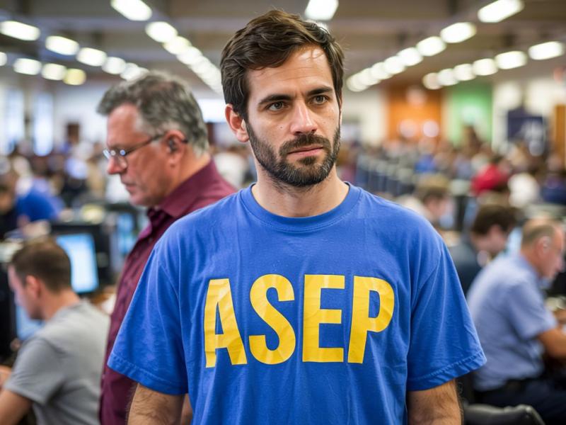 εξεταζόμενος σε αίθουσα φοράει μπλούζα ΑΣΕΠ