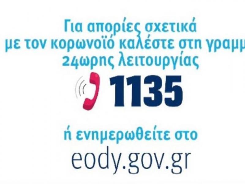 Υποστήριξη του τηλεφωνικού κέντρου του ΕΟΔΥ με φοιτητές και αποφοίτους της Ιατρικής Σχολής