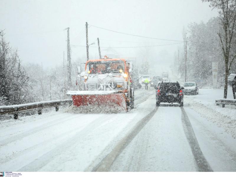 Χιόνι στην Εθνική Οδό