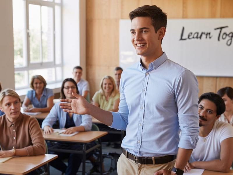 εκπαιδευτής ενηλίκων σε τάξη